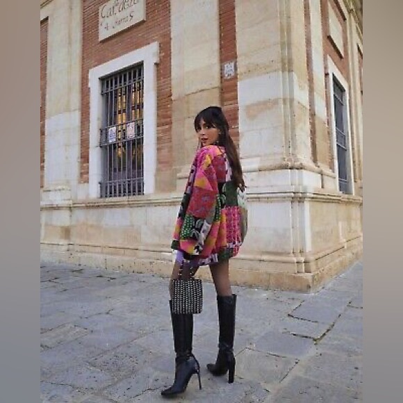 NWT-Patchwork Bomber Jacket - Picture 4 of 11